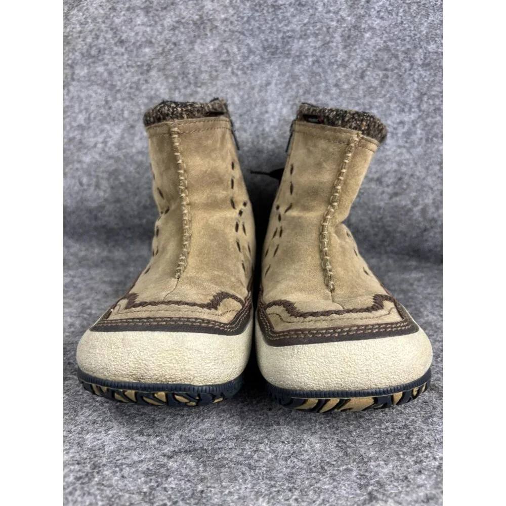 Merrell‎ Puffin Mtn Boots Womens Size 9.5 Brown Suede Ankle Winter Snow Booties